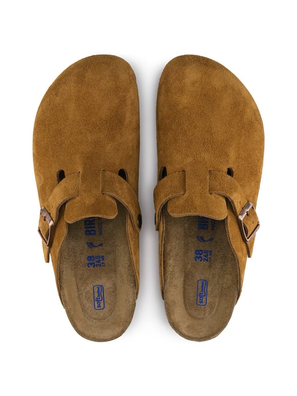 Birkenstock Suede Clog Mule in Chestnut Brown